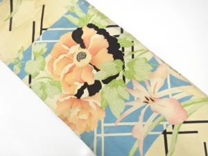 アンティーク　花模様昼夜帯（材料）